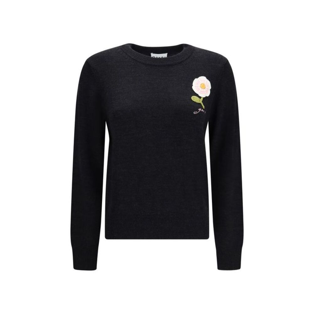 Ganni Black Wool Oves Aries Women's Sweatshirt
